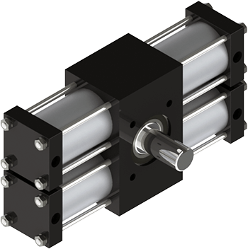The A42 is our biggest rotary actuator and it features a one-piece heat-treated alloy steel pinion shaft, two racks for zero backlash at end of stroke, and billions of flexible standard configurations